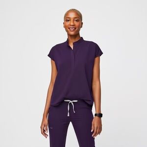 Figs Purple Jam Rafaela Oversized Scrub Top (M)